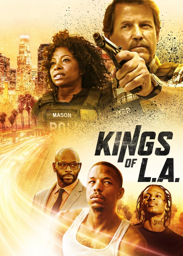 Film poster for crime drama Kings of L.A. starring Michael Paré & Paula Jai Parker. Sound editing and re-recording mix by John Capo.